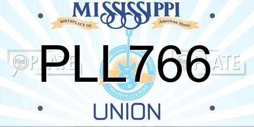 PLL766 Mississippi License Plate