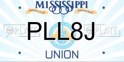 PLL8J Mississippi License Plate