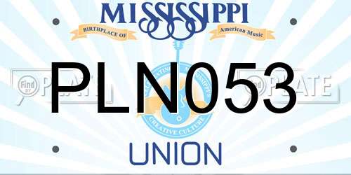 PLN053 Mississippi License Plate