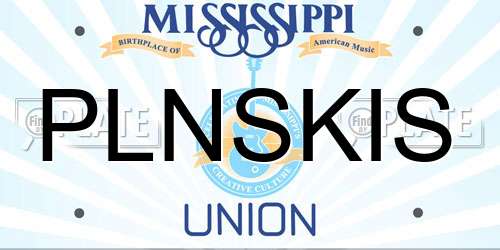 PLNSKIS Mississippi License Plate