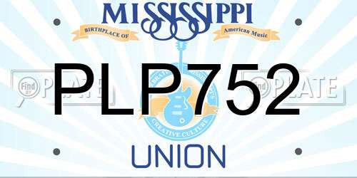 PLP752 Mississippi License Plate
