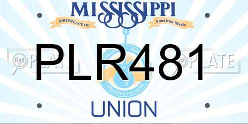 PLR481 Mississippi License Plate
