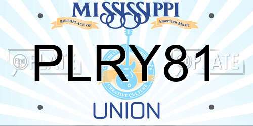 PLRY81 Mississippi License Plate