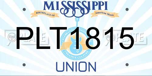 PLT1815 Mississippi License Plate