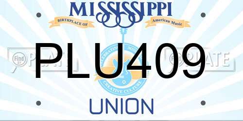 PLU409 Mississippi License Plate