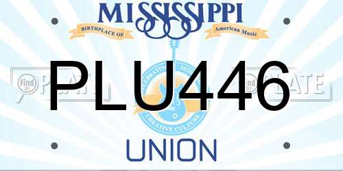 PLU446 Mississippi License Plate