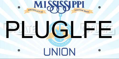 PLUGLFE Mississippi License Plate