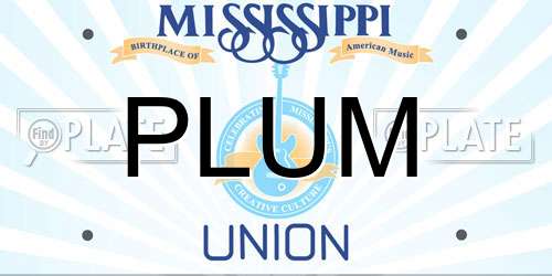 PLUM Mississippi License Plate
