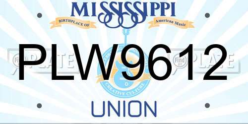 PLW9612 Mississippi License Plate