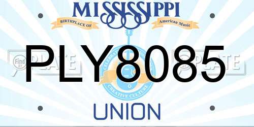 PLY8085 Mississippi License Plate