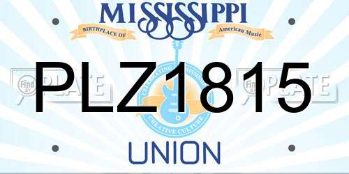 PLZ1815 Mississippi License Plate