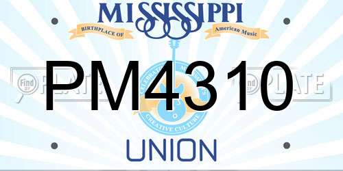 PM4310 Mississippi License Plate