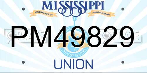 PM49829 Mississippi License Plate