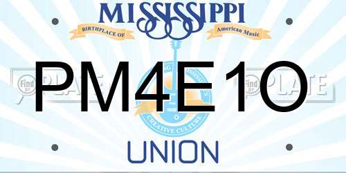 PM4E1O Mississippi License Plate