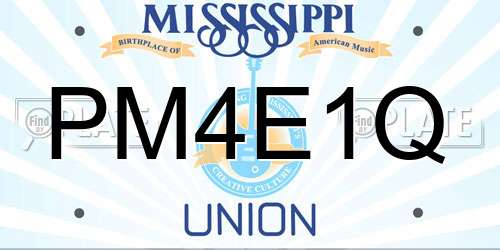 PM4E1Q Mississippi License Plate