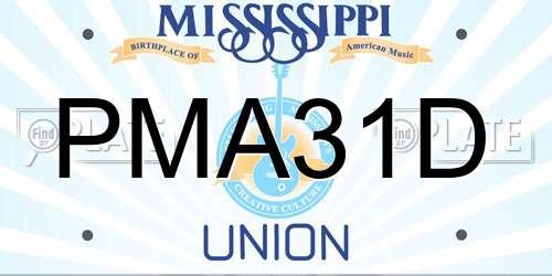PMA31D Mississippi License Plate
