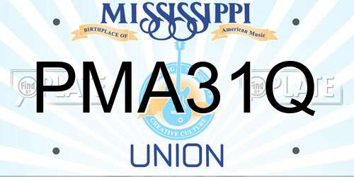 PMA31Q Mississippi License Plate