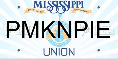 PMKNPIE Mississippi License Plate