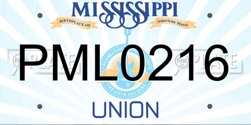 PML0216 Mississippi License Plate