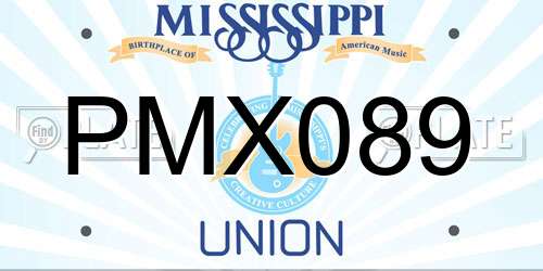 PMX089 Mississippi License Plate