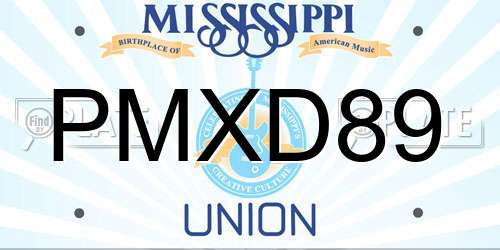 PMXD89 Mississippi License Plate