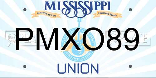PMXO89 Mississippi License Plate