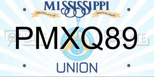 PMXQ89 Mississippi License Plate