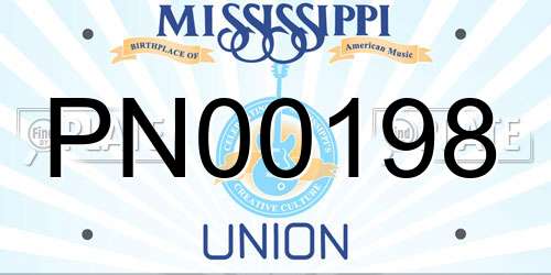 PN00198 Mississippi License Plate