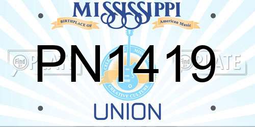 PN1419 Mississippi License Plate