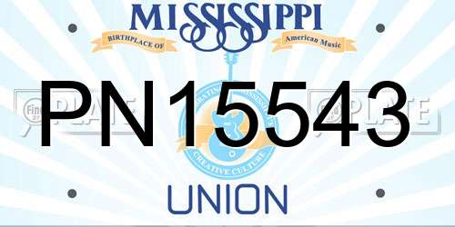 PN15543 Mississippi License Plate