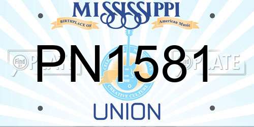 PN1581 Mississippi License Plate