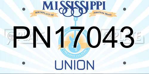 PN17043 Mississippi License Plate