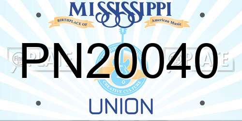 PN20040 Mississippi License Plate