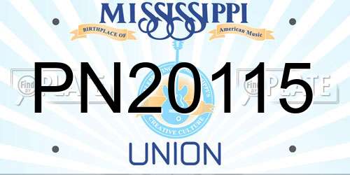 PN20115 Mississippi License Plate