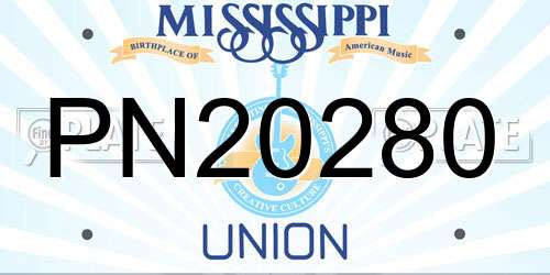 PN20280 Mississippi License Plate