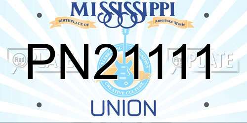 PN21111 Mississippi License Plate