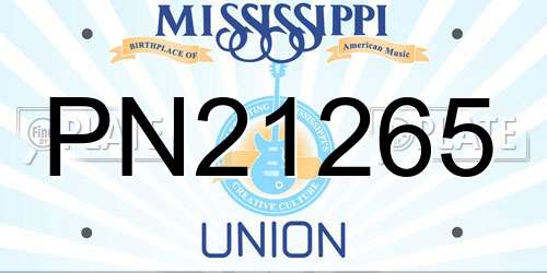 PN21265 Mississippi License Plate