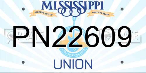 PN22609 Mississippi License Plate
