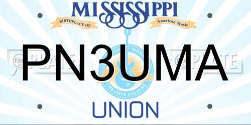 PN3UMA Mississippi License Plate
