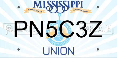 PN5C3Z Mississippi License Plate