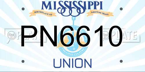 PN6610 Mississippi License Plate