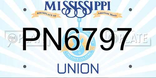 PN6797 Mississippi License Plate