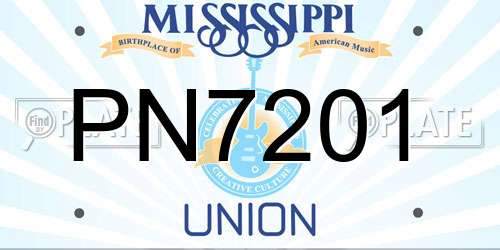 PN7201 Mississippi License Plate