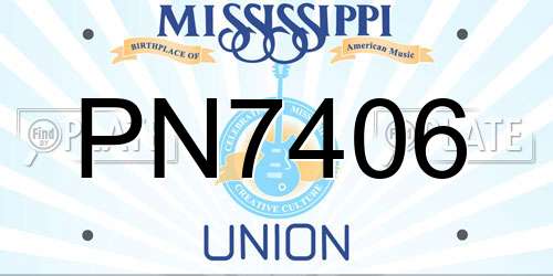 PN7406 Mississippi License Plate