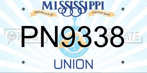 PN9338 Mississippi License Plate