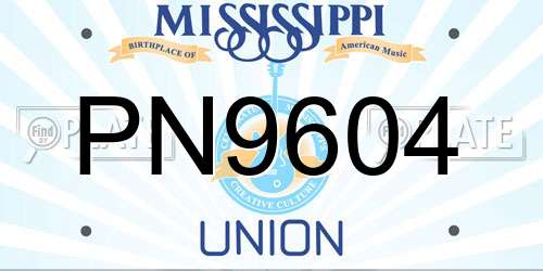 PN9604 Mississippi License Plate