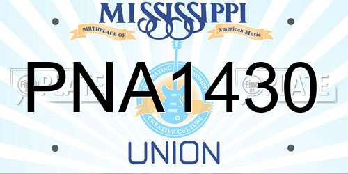 PNA1430 Mississippi License Plate