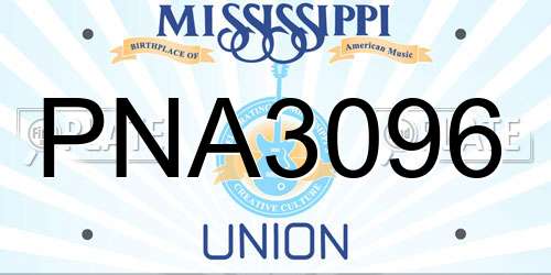 PNA3096 Mississippi License Plate