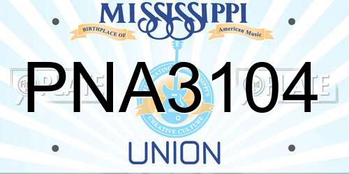 PNA3104 Mississippi License Plate