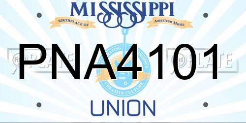PNA4101 Mississippi License Plate